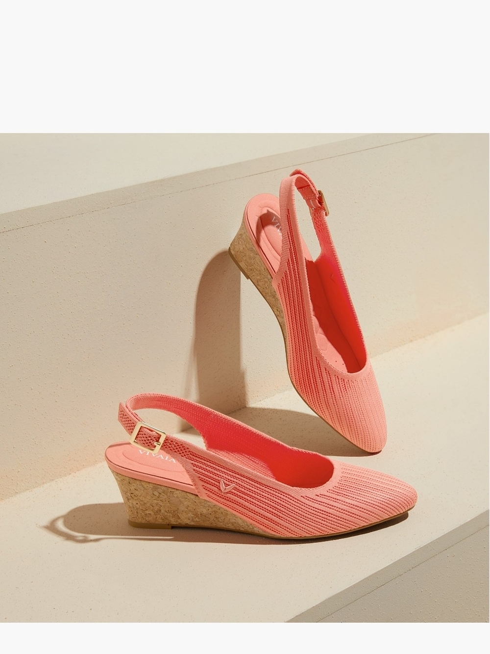 Vivaia Almond-Toe Slingback Wedge Sandals (Tamia Slingback Wedge Pro)